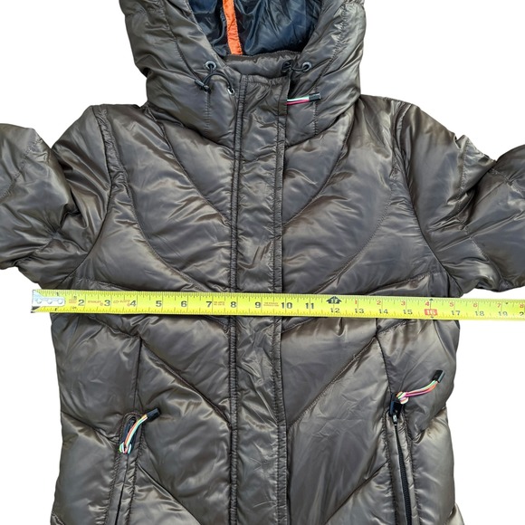 KJUS Padded Puffer Coat Lightweight Goose Down Hooded Jacket Womens XS Brown - Picture 6 of 16